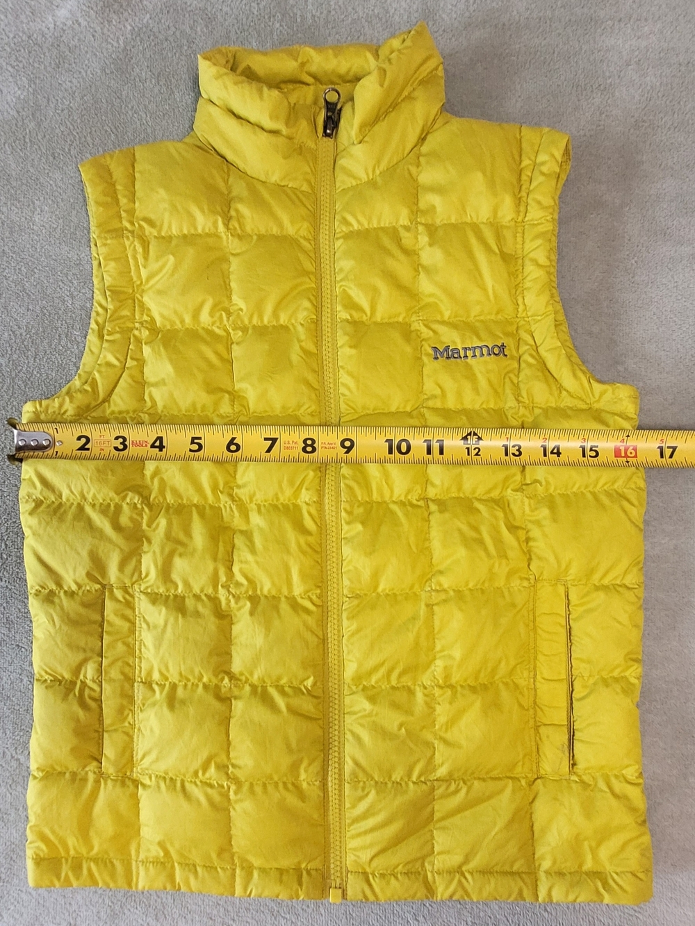 MARMOT Yellow Quilted Down Vest, SIZE M (BOYS/KIDS) - Picture 4 of 8